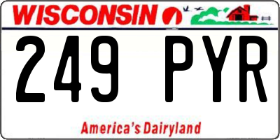 WI license plate 249PYR