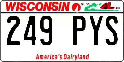 WI license plate 249PYS