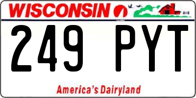 WI license plate 249PYT