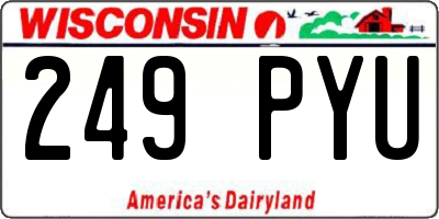 WI license plate 249PYU