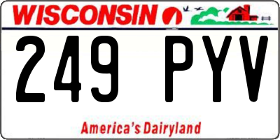 WI license plate 249PYV