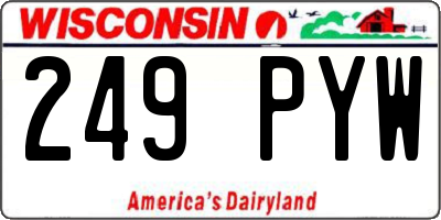 WI license plate 249PYW
