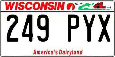 WI license plate 249PYX