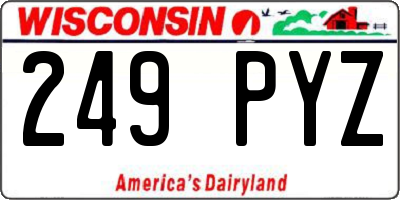WI license plate 249PYZ