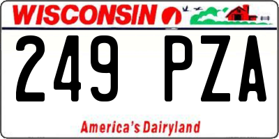WI license plate 249PZA