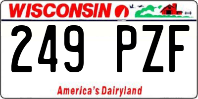 WI license plate 249PZF