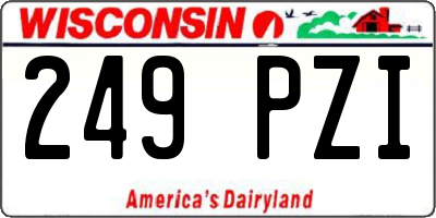 WI license plate 249PZI