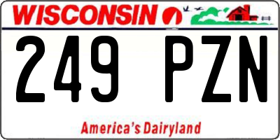 WI license plate 249PZN
