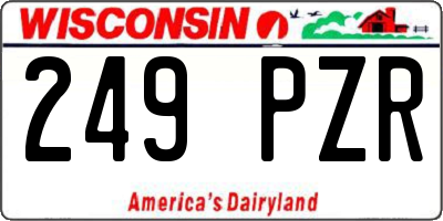 WI license plate 249PZR