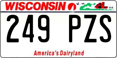 WI license plate 249PZS