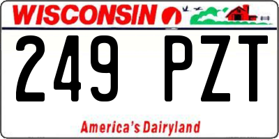 WI license plate 249PZT