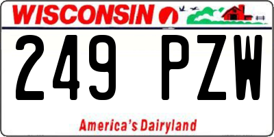 WI license plate 249PZW