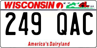 WI license plate 249QAC
