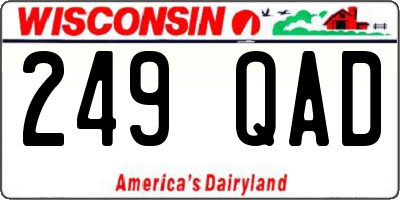 WI license plate 249QAD