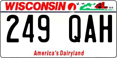WI license plate 249QAH