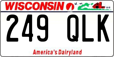 WI license plate 249QLK