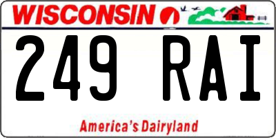 WI license plate 249RAI