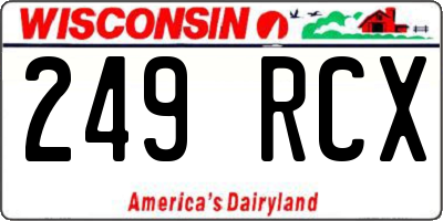 WI license plate 249RCX