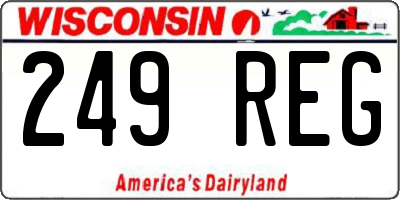 WI license plate 249REG