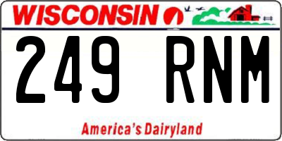 WI license plate 249RNM