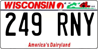 WI license plate 249RNY