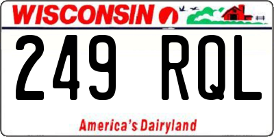 WI license plate 249RQL