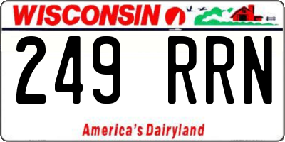 WI license plate 249RRN