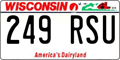 WI license plate 249RSU
