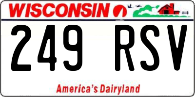 WI license plate 249RSV
