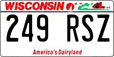WI license plate 249RSZ