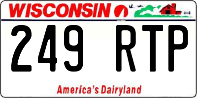 WI license plate 249RTP