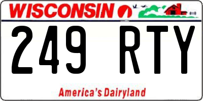 WI license plate 249RTY