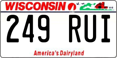 WI license plate 249RUI