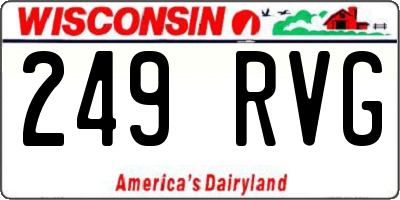 WI license plate 249RVG