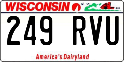 WI license plate 249RVU