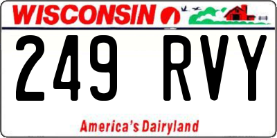 WI license plate 249RVY