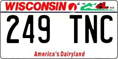 WI license plate 249TNC