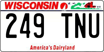 WI license plate 249TNU