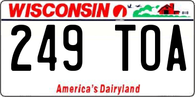WI license plate 249TOA