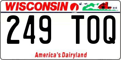 WI license plate 249TOQ