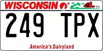 WI license plate 249TPX