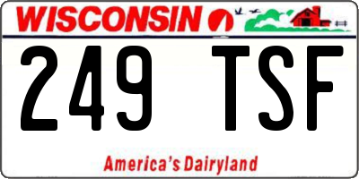 WI license plate 249TSF