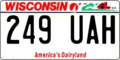 WI license plate 249UAH