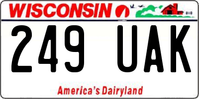 WI license plate 249UAK