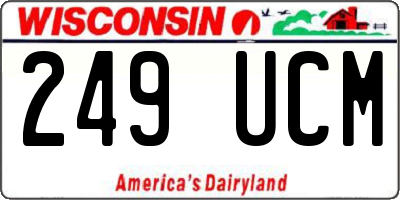 WI license plate 249UCM
