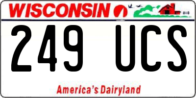 WI license plate 249UCS