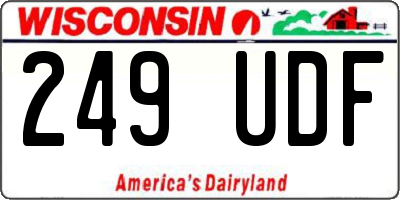 WI license plate 249UDF