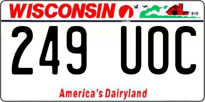 WI license plate 249UOC