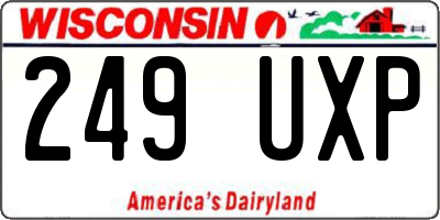 WI license plate 249UXP