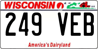 WI license plate 249VEB